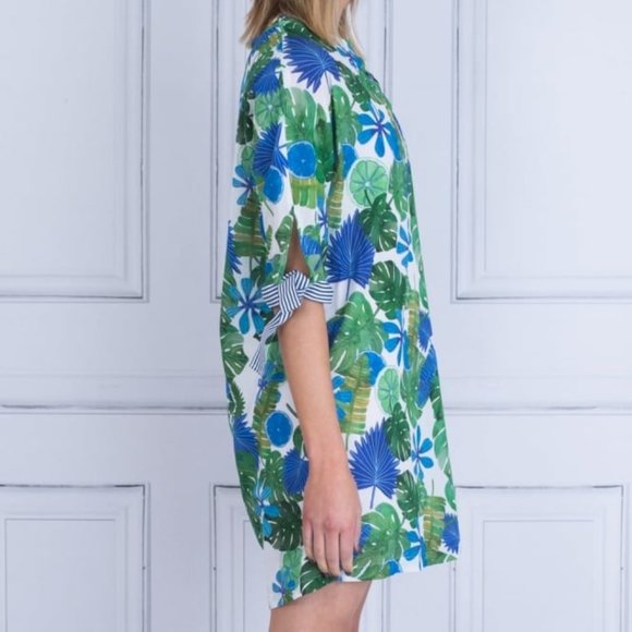 Vilagallo Anabella leaf print dress tunic top - Picture 6 of 7